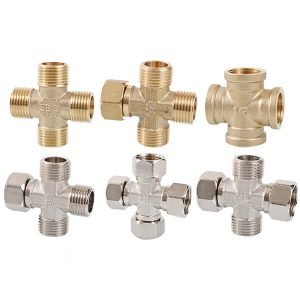 Brass Female & Male Cross 4 Way Joints Pipe Fitting Connector