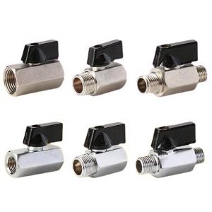 2 Way Brass Electroplating Mini Ball Valve with Shut Off Switch
