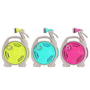 Portable Retractable Garden Hose Reel with Water Gun Set